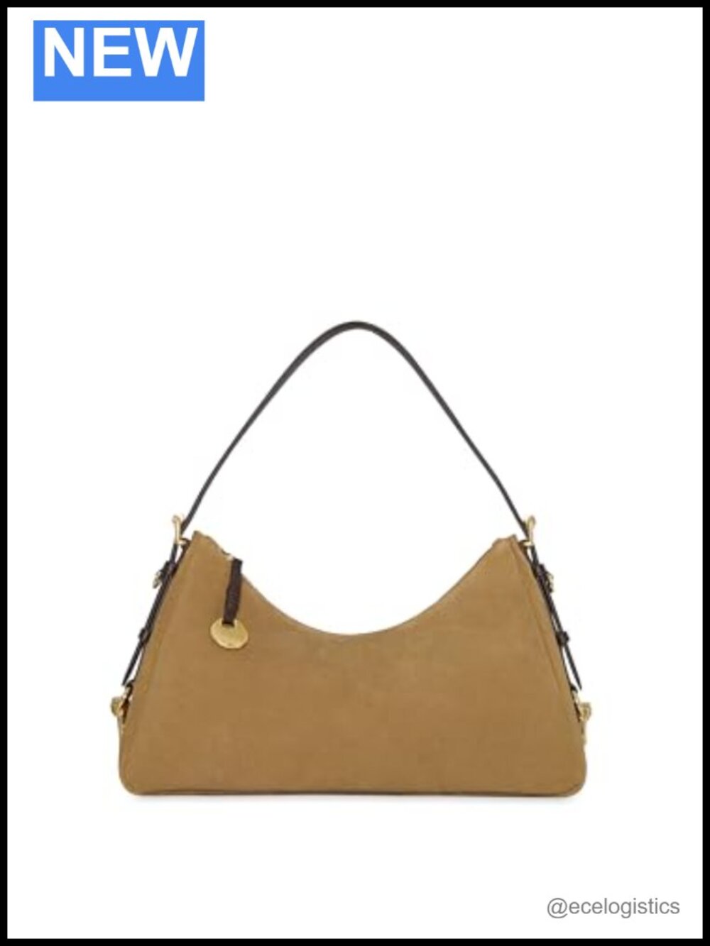 Leather Shoulder Bag for Women, Large Curved Silhouette